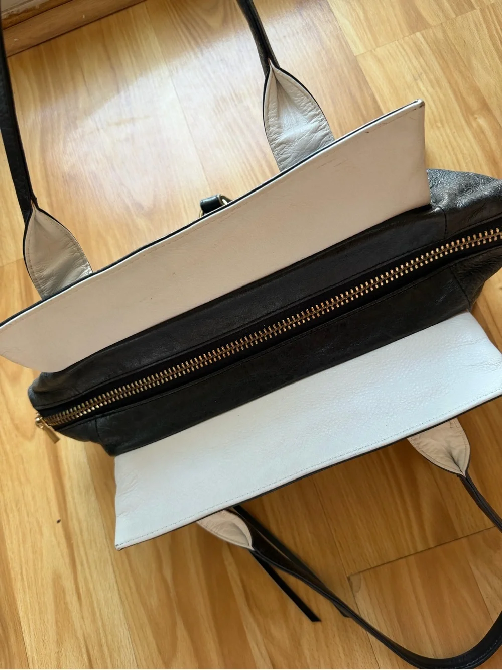 Botkier Black and Light Pink Leather Shoulder Bag